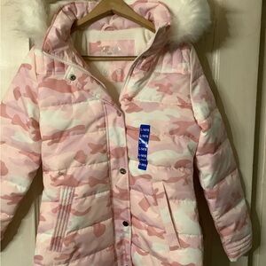 NWT HFX GIRLS WINTER JACKET WITH REMOVABLE FAUX FUR HOOD